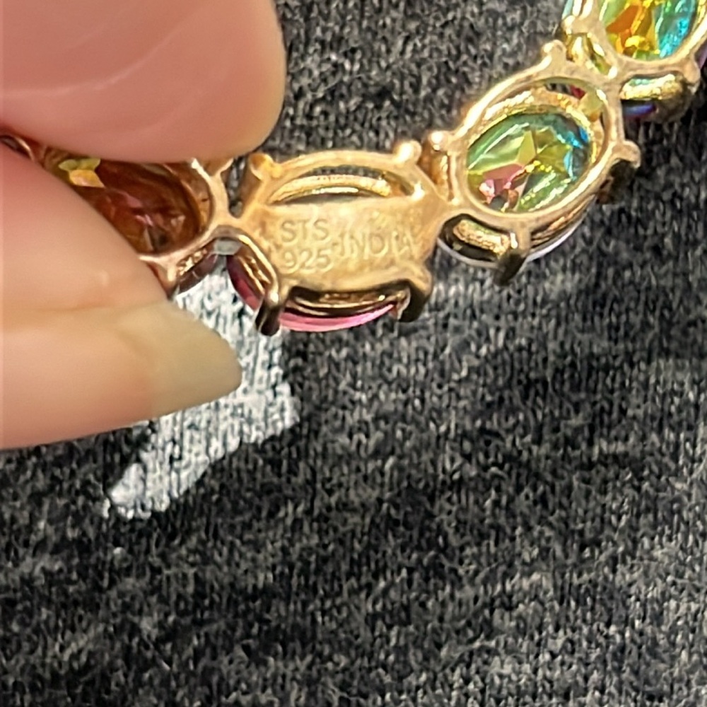 Sterling silver gemstone necklace - Picture 4 of 10